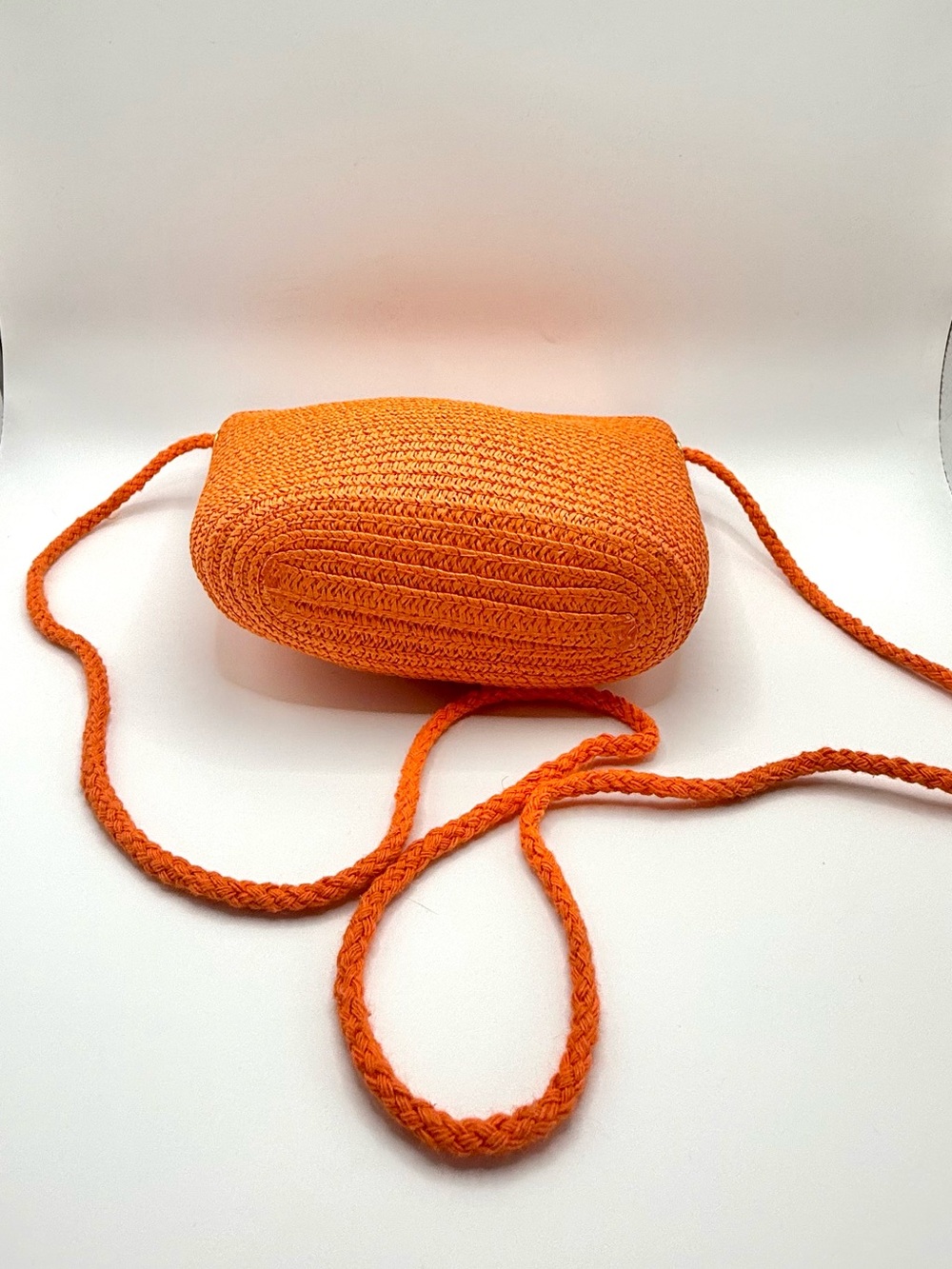 Women's Orange Straw Hand Woven Crossbody Bag Boho Purse Summer Shoulder Bag NEW - Picture 7 of 8